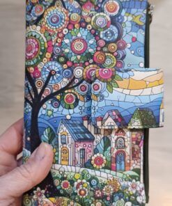 Cartera mosaico verde Belmonte piel